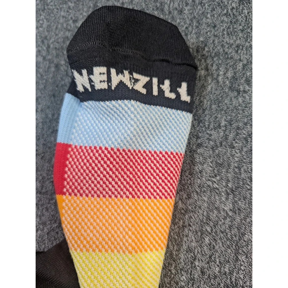 Newzill Rainbow Striped Compression Socks Knee High Athletic‎ Mens Womens L XL